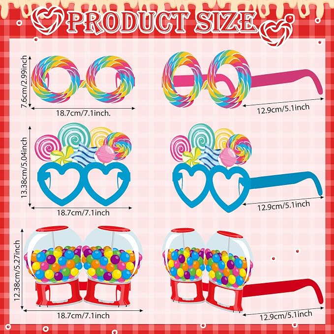 Pajean 36 Pcs Candy Party Decorations Candy Photo Booth Prop Christmas - Image 3