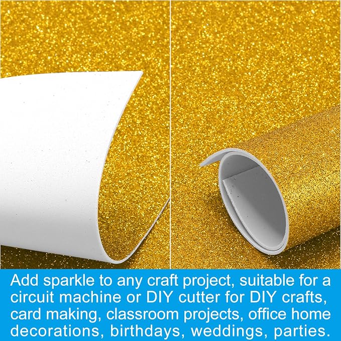 PATIKIL 30Sheets Yellow EVA Glitter Foam Sheet 11.8 x 7.9 Inch 2mm Thick - Image 5