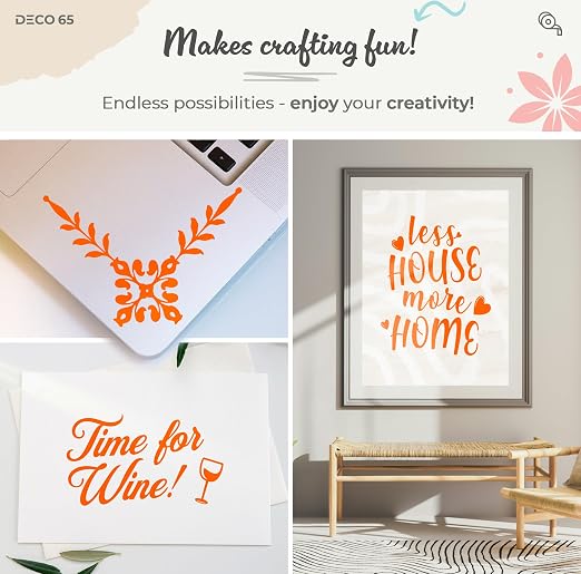 VViViD DECO65 Suede Orange Permanent Adhesive Craft Vinyl - Image 3