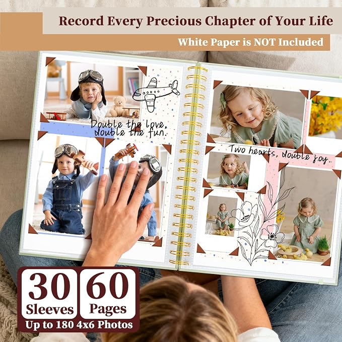 8.5x11 Inch Scrapbook Photo Album, Linen Cover DIY Scrapbooks - Image 4