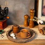 Hanobe Wooden Tray for Coffee Table, Decorative Round Candle Holder Plate | - Image 7