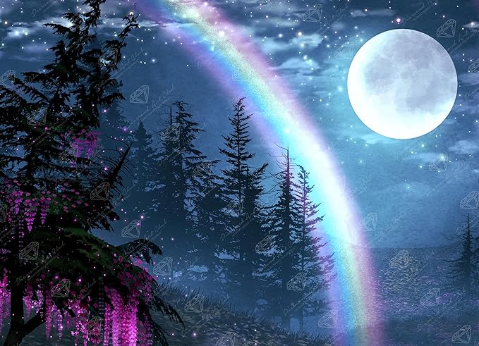 DIAMOND ART CLUB Wisteria Moon Diamond Painting Kit, Fun DIY Crafts by DIAMONDARTCLUB