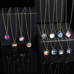 Yocoyee Galaxy Planet Pendant Necklace Glow in Dark Double Side Glass Crystal - Image 3