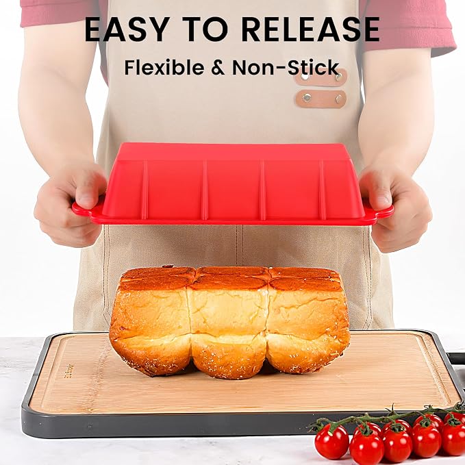 Vinino 2 Pack XLarge Nonstick Silicone Loaf Pans 12.5x5.5'' - Image 4