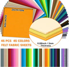 45 PCS Felt Fabric Sheets 10 x 10 Inch 2mm Craft Felt Sheets | 45 Assorted - Image 2