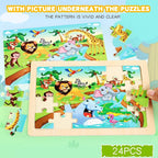 Puzzles for Kids Ages 4-6, 4 Packs 24 Piece Wooden Jigsaw Puzzle for Toddlers - Image 8