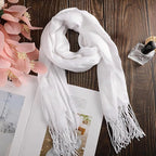 Suhine 6 Pcs Blank White Cotton Scarf to Tie Dye, Full Cotton Scarf Bikini - Image 4