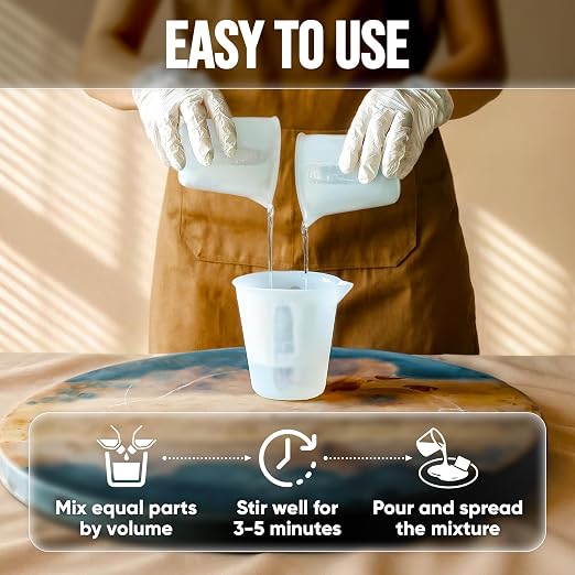 CRAFT RESIN Table Top Epoxy Resin Kit 1 Gallon – Ultra Clear, High-Gloss - Image 3