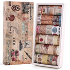 34 Rolls Vintage Washi Tape Set, Letter Map Stamp Stripe Literature Art by emmoolife