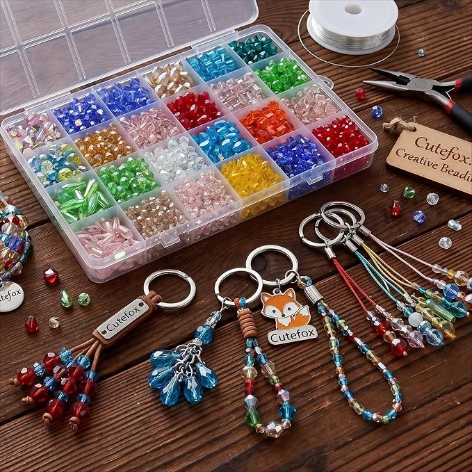 Premium Austrian Glass Beads, Mix Assorted Glass Beads by CutefoxPonyClayBeadsBulk