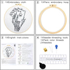 Gothic Tarot Embroidery Kits for Beginners Adults, Halloween Hand Bone - Image 4