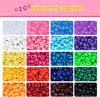 Simetufy 7200Pcs Pony Beads Bulk, 20 Assorted Colors 6x9MM Kandi Beads Kit - Image 4
