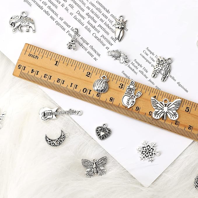SANNIX 350Pcs Silver Charms for Jewelry Making Wholesale Bulk Tibetan Silver - Image 2