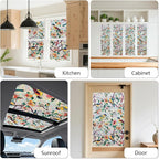 Kromapolis Window Privacy Film, Stained Glass Sticker Floral Window Clings - Image 2