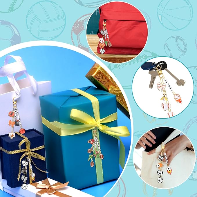 CraftyDream 558 Pcs Sports Keychain Making Kit Sports Charms DIY Key Chain - Image 5