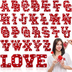 WILLBOND 52 Pcs Valentine's Day Heart Self Adhesive Chenille Letters Patches by Willbond+Technology+Limited