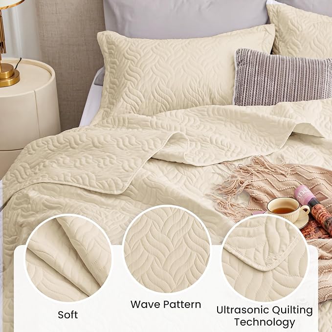 Love's cabin Quilts for Queen Bed Camel Bedspreads Bedding Set - Image 4