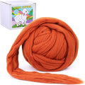 QMNNMA 14.1oz Wool Roving Bulk, Needle Felting Wool-Red Brown | Super Wool by Qmnnma