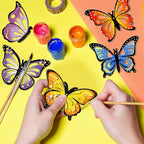 36PCS Wooden Hollow Butterfly Ornaments to Paint, 6 Styles DIY Blank Unfinished - Image 2