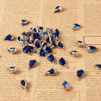 FASHEWELRY 50Pcs Faceted Teardrop Glass Pendants Transparent Crystal Drop Charms - Image 5