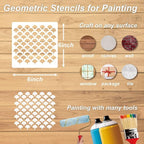 Geometric Stencils for Painting, Spiral Vortex & Sunburst Patterns, Drawing - Image 2
