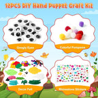 WATINC 12Pcs Hand Puppet Making Kit, Art Craft Felt Sock Puppet Toys, Creative - Image 2