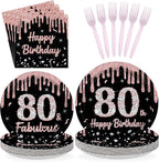 96 Pcs 80th Birthday Decorations by Greencian