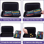 SIQUK Dice Case DND Dice Box Dice Storage Case Dice Organizer Holder - Image 5