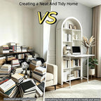 FNK Folding Arched Bookshelf Narrow Bookcase - Image 6