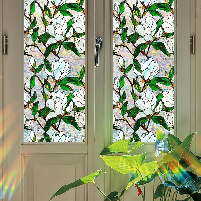 Rainbow Tinted Window Film, Sun Blocking Privacy Decal, Faux Stained Glass - Image 4