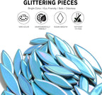 Yoption Petal Mosaic Tiles for Crafts, 200g Flower Leaf Ceramic Tiles Pieces - Image 4
