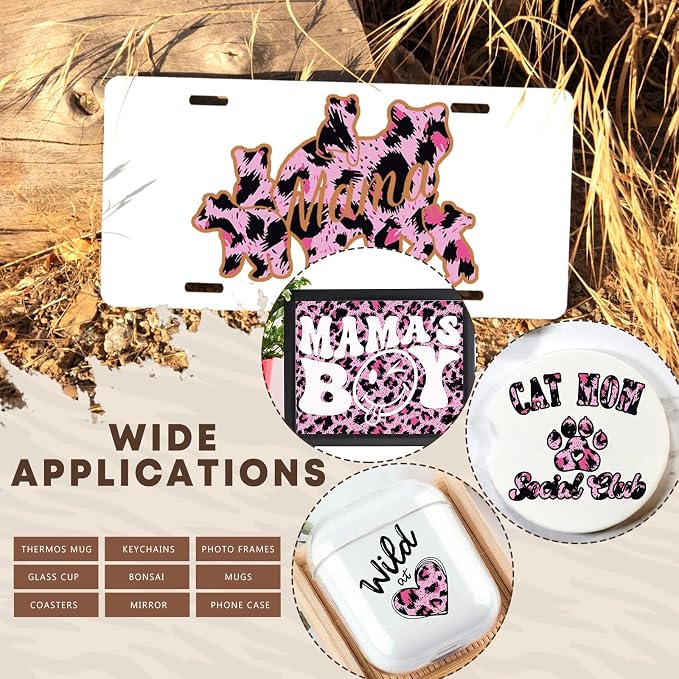 Tintnut Leopard Permanent Vinyl 8 Pcs 12x10in Pink Spots Adhesive Vinyl | - Image 6