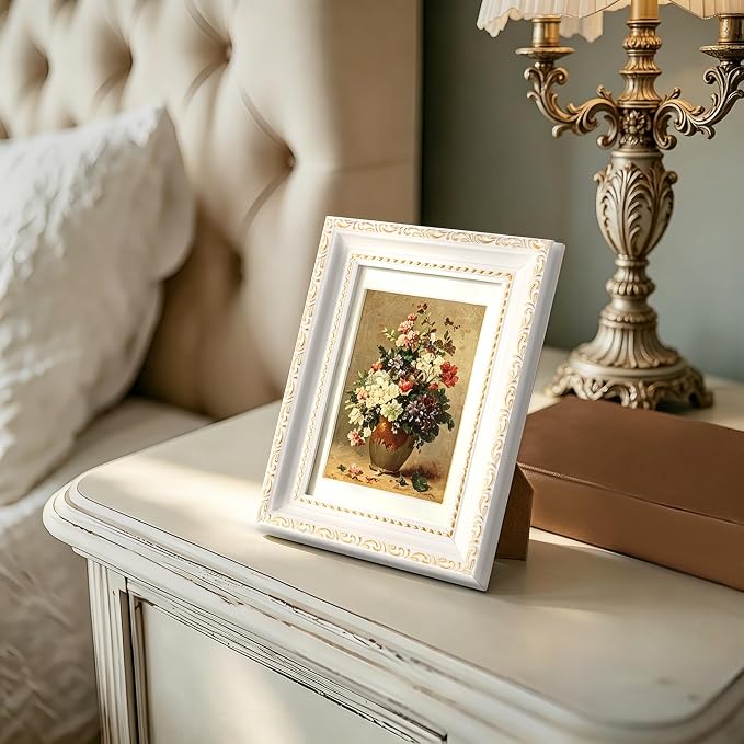 eletecpro 4x6 Vintage Picture Frame, Glass Cover, Horizontal or Vertical - Image 6