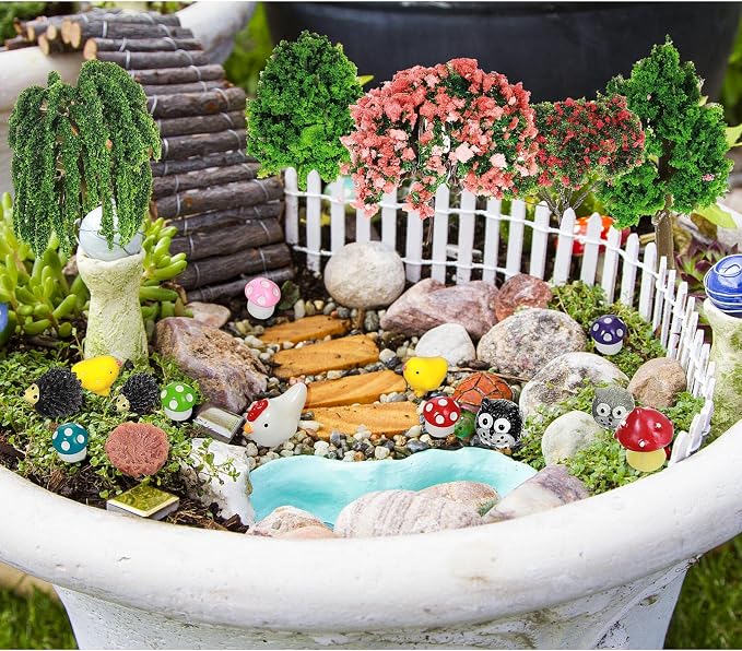Hoteam 72 Pcs Miniature Garden Accessories Mini Moss Garden Animals Rabbit Owl - Image 6