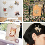 200 pcs Mixed Styles Hollow Heart Theme Unfinished Wood Cutout Charms Cute Love - Image 7