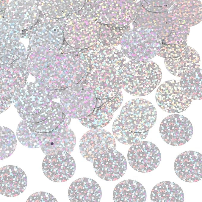 MECCANIXITY 700 Pcs Flat Round Sequins 15mm/0.6 Inch Loose Paillettes Craft by MECCANIXITY