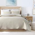 HORIMOTE HOME Quilt Set Queen Size Beige Bedspread, Modern Style Quilted Clouds by HORIMOTEHOME