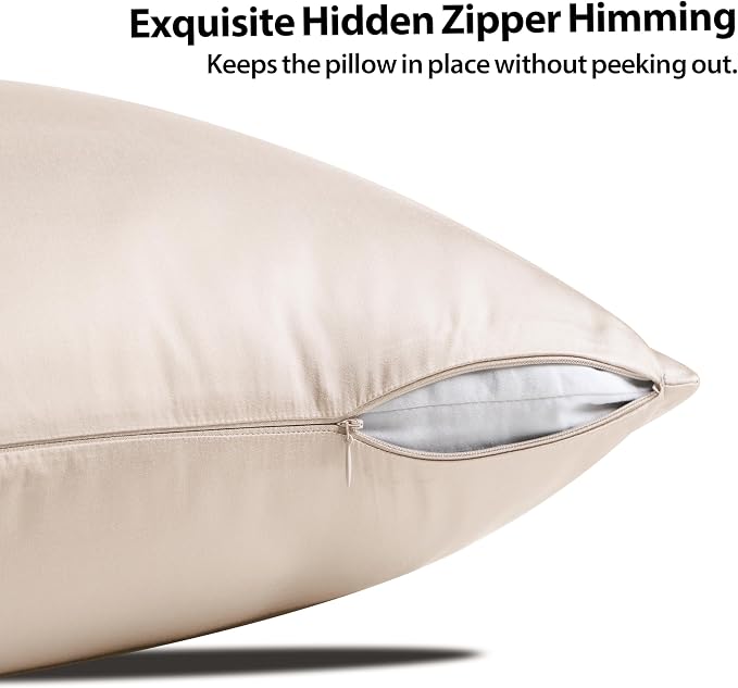 2 Pack Cooling Pillow Cases, Viscose Derived from Bamboo Pillow Protectors - Image 3