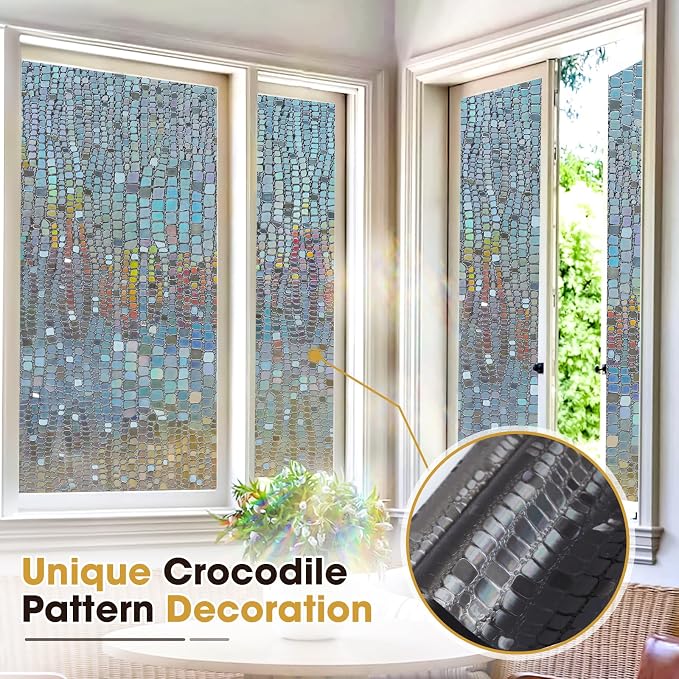 Windimiley Rainbow Window Privacy Film, 3D Stained Glass Christmas Decorative - Image 8