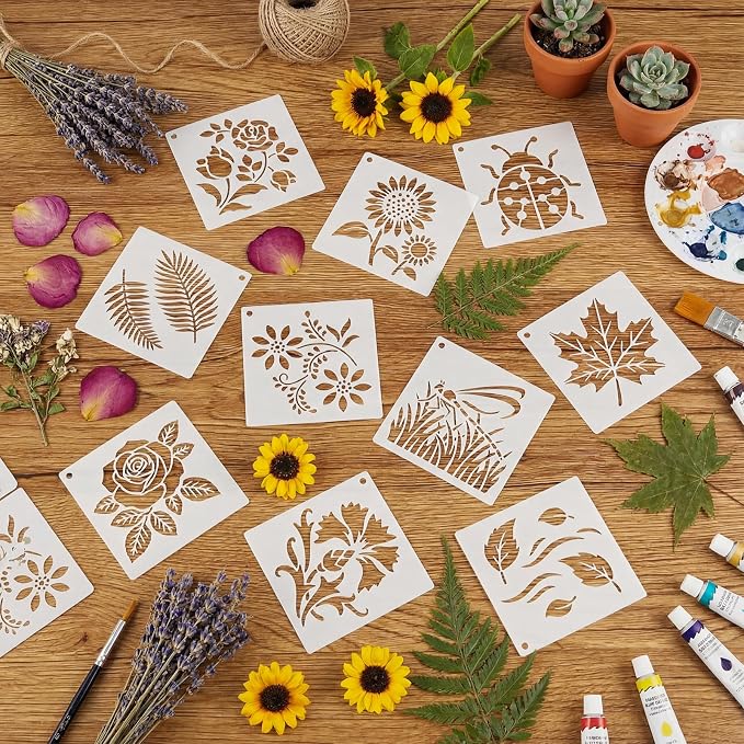 Marspark 72 Pcs Small Stencils for Crafts Reusable 3 Inch Stencils for Painting - Image 6