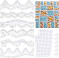 Kigley 6 Pcs Free Motion Quilting Templates Waves Acrylic Quilting Rulers by Kigley