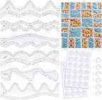 Kigley 6 Pcs Free Motion Quilting Templates Waves Acrylic Quilting Rulers by Kigley