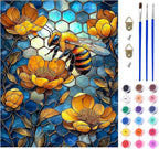 Lxmsja Bee Stained Glass Paint by Numbers Kit by Lxmsja