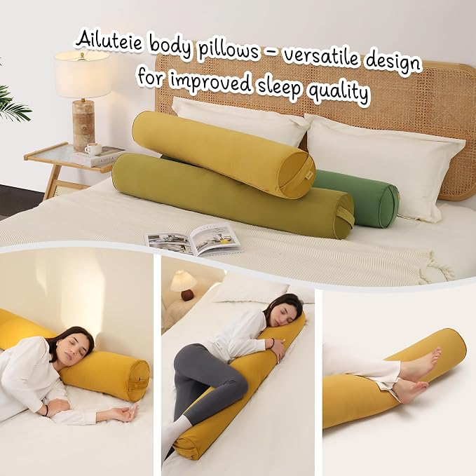 Long Round Bolster Pillow for Adults, Soft Cylinder Roll Pillow for Bed & Couch - Image 6