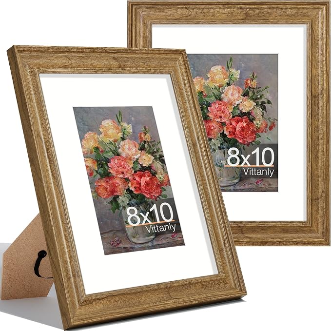 Vittanly 8x10 Picture Frames Set of 2, Ornate Vintage Photo Frame by Vittanly