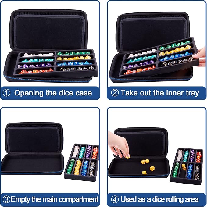 SIQUK Dice Case DND Dice Box Dice Storage Case Dice Organizer Holder - Image 5
