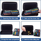 SIQUK Dice Case DND Dice Box Dice Storage Case Dice Organizer Holder - Image 5