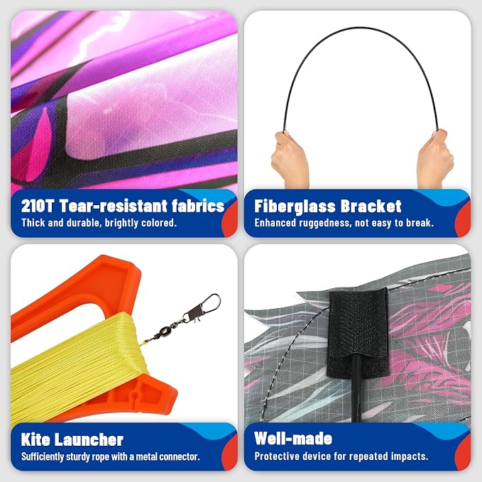 SGftre Complete Kite with Handle, Line & Accessories, Family Outdoor Activities - Image 4