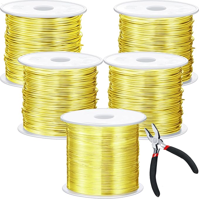 Funrous 5 Rolls 5 Size Jewelry Wire 18, 26 Gauge Copper Wire Kit Jewelry by Funrous