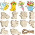 80PCS Wooden Spring Ornaments to Paint, 10 Styles DIY Blank Unfinished Wood by Sophena